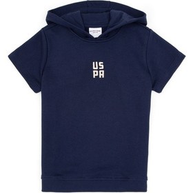 Resim U.S. Polo Assn. Erkek Çocuk Lacivert Kısa Kollu Kapüşonlu Sweatshirt 50325170-VR033 