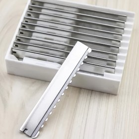 Resim 10 adet Güvenlikli Berber Jilet Bıçağı Kuaför Paslanmaz Çelik Saç Kesme Makinesi Hafif Kesme Bıçağı Salon Jilet Bıçağı 