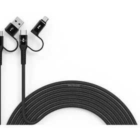 Resim Siyah Type-c Kablo Usb Type-c Dönüştürücü Dahili Kablo Koruyucu Micro Usb Type-c Kablosu 