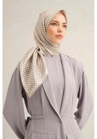 Resim Armine 2025 İlkbahar - Yaz - Dj Saf İpek Eşarp Sura -9345d03 - 90 X 90 / Krem 87 Krem 87 