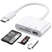 Resim Temiz Pazar Usb Type C To Sd Microsd Tf Kart Okuyucu Usb 3in1 Çevirici Dönüştürücü Adaptör 