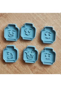 Resim Mizaku Lego Temalı Emoji Kurabiye Kalıbı 9'lu Set Kalıp Ve Kesiciler Mavi 