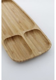 Resim Bambu Bölmeli Sunum Tabağı 38x16x2 Cm 