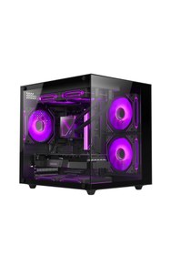 Resim XASER SİYAH CUBE 5X ARGB FAN TUŞ KONTROL 650W 80+ AKVARYUM KASA 
