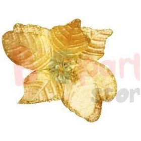 Resim Yılbaşı Çam Ağacı Atatürk Çiçeği Ponsetya Yapay Çiçek Altın Gold Renkli 8 Yaprak 25 Cm Simli Tomurcuklu Dekoratif Yılbaşı Çiçeği Diğer 