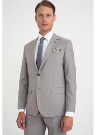 Resim Efor Slim Fit Çift Yırtmaç Esnek Yelekli Klasik Bej Takım Elbise Tk 916 Bej 