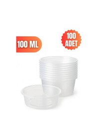 Resim Plastik Şeffaf Sup Kase 100cc 100 Adet Mat Şeffaf 