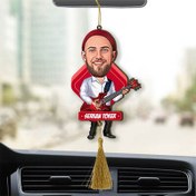 Resim Kişiye Özel Gitarist Karikatürlü Araba Süsü 