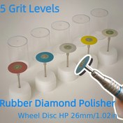 Resim 1 adet Kauçuk Elmas Parlatıcı Seti, HP 2.35mm Shank, Çeşitli Tahı için Reçine, Porselen ve El Sanatları Parlatma 