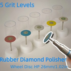 Resim 1 adet Kauçuk Elmas Parlatıcı Seti, HP 2.35mm Shank, Çeşitli Tahı için Reçine, Porselen ve El Sanatları Parlatma 