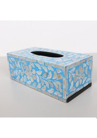 Resim Anita Sedefli Dikdörtgen Peçetelik 23x12x8,5 Cm Mavi 