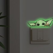 Resim Duvar çıkartmaları, 1 adet Yoda temalı duvar çıkartması, modern tarz, ışık efektli, yatak odası, oturma odası, banyo ve mutfak için uygun, iç ve dış mekan kullanımı, festivaller ve doğum günleri için mükemmel hediye 