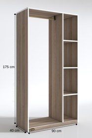 Resim Kenzlife Giysi Dolabı Alpaslan 175*90*40 Crd Gardırop 
