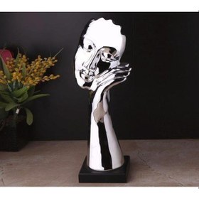 Resim Roy Kıng Dekoratif Parlak Gümüş Obje 12*12*27 Cm 