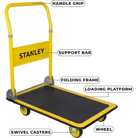 Resim Stanley PC527 150KG Profesyonel Paket Taşıma Arabası, 48.5 x 13 x 75 Cm, Metal 