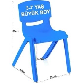 Resim 4'lü Set Büyük Şirin Çocuk Sandalyesi Açık Mavi 