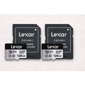 Resim Lexar 2'li Professional 128gb 205 Mb/s Silver Plus Mikro Sd Hafıza Kartı 