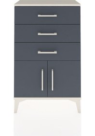 Resim Arges Komodin 3 Çekmeceli 2 Kapaklı 60x30x96 Aytaşı-antrasit Aytaşı 