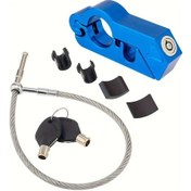 Resim Fochsia Blue 1 Adet Epathchina Ağır Hizmet Motosiklet Kilit Seti Çelik Kask Fren Kilidi 