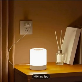 Resim Store 3 Renkli Ayarlanabilir Ayarlamalı Dokunmatik Kontrollü LED Gece Lambası, USB ile Çalışır 