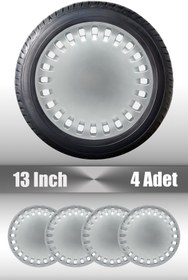 Resim FRWY Renault Toros R 13" inç Uyumlu 4 Adet 1 Takım Gri Jant Kapağı 
