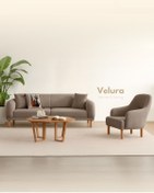 Resim Velura Home & Living Lara Koltuk Takımı & Oturma Grubu - Kahve (3+3+1) 