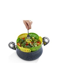 Resim Plastik Katlanır Buharda Pişirme Aparatı Sağlıklı Haşlama Sepeti Renkli 