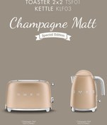 Resim Smeg 50'S Style Special Edition Mat Gold Kettle ve 1x2 Ekmek Kızartma Makinesi Seti 