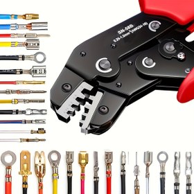 Resim 1 adet Profesyonel SN-58B Ratchet Crimping Pliers, Dayanıklı Metal Yapı, Hassas Çene, Güvenli Tel Bağlantıları için Rahat Tutma, Endüstriyel Sınıf El Aleti, Elektrikli Alet | Ratchet Fonksiyonu | Metal Yapı, Ratchet için Crimping 