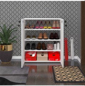 Resim Kenzlife Ayakkabılık Ayakkabı Dolabı Kilitli Gutan Byz 080 70 32 Kapaklı Ofis Dolabı 