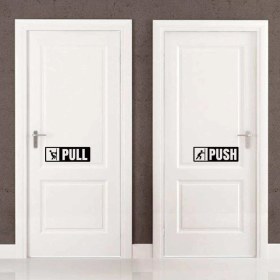 Resim Ne Verelim Size Pull-Push Yazılı Dekoratif Kapı Sticker, Çıkartma 