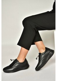 Resim Fox Shoes Y999255803 Siyah Hakiki Deri Kadın Spor Ayakkabı Sneakers Siyah 