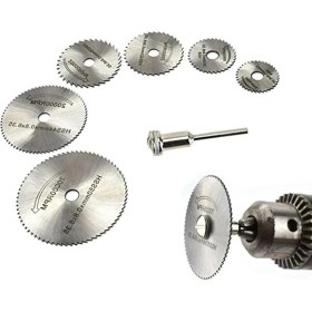 Resim Lidyahan Store Daire Testere Bıçağı Seti, 6 Adet Döner Alet El Daire Testeresi, 3,2 mm Çubuklu, Mini Delikli Kesme Diskleri, Ahşap, Plastik, Bakır, Alüminyum ve Ince Sac Için Kesme Diskleri 