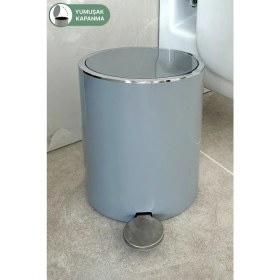 Resim 5 Litre Pedallı Banyo ve Mutfak Çöp Kovası Gri 