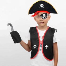 Resim Eco Port Korsan Yelek + Şapka + Kanca + Maske Çocuk Boy 4-6 Yaş 