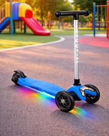 Resim Tois ColorWase Led Işıklı 4 Kademe Ayarlanabilir 3 Tekerlekli Scooter - Mavi - Mavi / Standart 