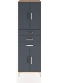 Resim Hyperion Dolap 3 Raflı 3 Çekmeceli 4 Kapaklı 60x44x195 Çam-an... Çam 