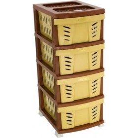 Resim Sağlam Plastik Elegant Delikli Komidin (4 Çekmeceli Sebzelik) Çölbeji 