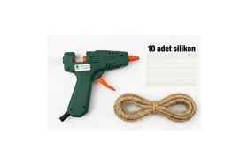 Resim Tudor 20 W Silikon Tabancası + 10 Adet Silikon + 1 Metre Jut Halat Seti 