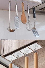 Resim Genel Markalar 5 Adet Kendinden Yapışkanlı Şeffaf Askı Banyo Mutfak Dolap Askısı 6x6 Cm 