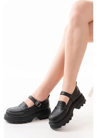 Resim 745-771 Siyah Kadın Günlük Yüksek Tabanlı Loafer Ayakkabı Çok Renkli 