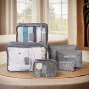 Resim 6 adet Seyahat Organizatör Seti - Luggage için Çok Yönlü Paket Küpleri, Giysiler, Ayakkabılar ve Kamp Ekipmanları için İdeal, Polyester Depolama Çantaları, Paket Kübü Organizatörü, Eşya Torbaları 