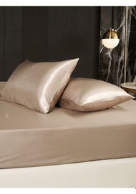 Resim Antibakteriyel Terletmeyen İpek Saten Yastık Kılıfı 2'li 50x70 Altın Sarı Diğer 