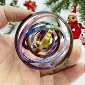 Resim 3D Baskılı Fidget Spinner - Rengarenk Çizgilerle Rahat Dönen Top (Mint Yeşil, Pembe, Sarı) ve Çok Renkli Döngüler, Dayanıklı ABS Reçine, Ofis ve Ev Kullanımı için 360° Döndürme, Yaratıcı Hediye Fikri, Şık Tasarım, Yaratıcı Ofis Rahatlığı, Modern Dekor Eşyası, Pürüzsüz Döndürme 