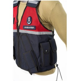 Resim Karcamp Jandarma Asayiş Reflektörlü Yazlık Yelek Kırmızı - Lacivert 