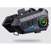 Resim Novahub Bluetooth Motosiklet İnterkom V10 Siyah, Kablosuz Uzaktan Kontrol 