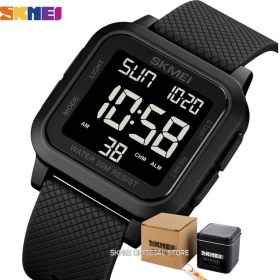 Resim Hanyang Black2 Kutusu ile Skmeı Açık Spor Izle Erkekler Alarm Chrono Saat 5bar Su Geçirmez Askeri Saatler LED Ekran Şok Dijital Saat Reloj Hombre (Yurt Dışından) 