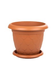 Resim Omnipazar So-d009 Damla Desen Tabaklı Saksı Takımı 17 Litre No:9 Kiremit 108 