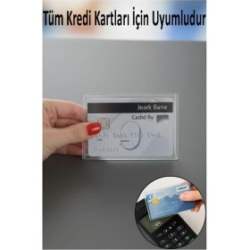 Resim Artlantis Kimlik Ehliyet Kabı Şeffaf 2 Adet Yumuşak Esnek Şeffaf Kırılmaz Kredi Kartı Koruyucu Kart Kılıfı Kart Kabı Plastik 
