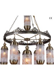 Resim Üstün Avize Fabrikası Mekke Model Özel Tasarım Dekoratif Otantik 8 Kollu Cami Avizesi 100 cm 